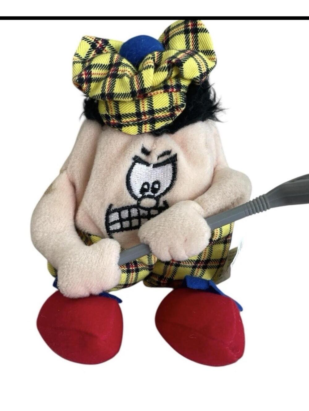 vintage 1998 Silly Slammers "McDuff" angry golfer plush toy- NWT